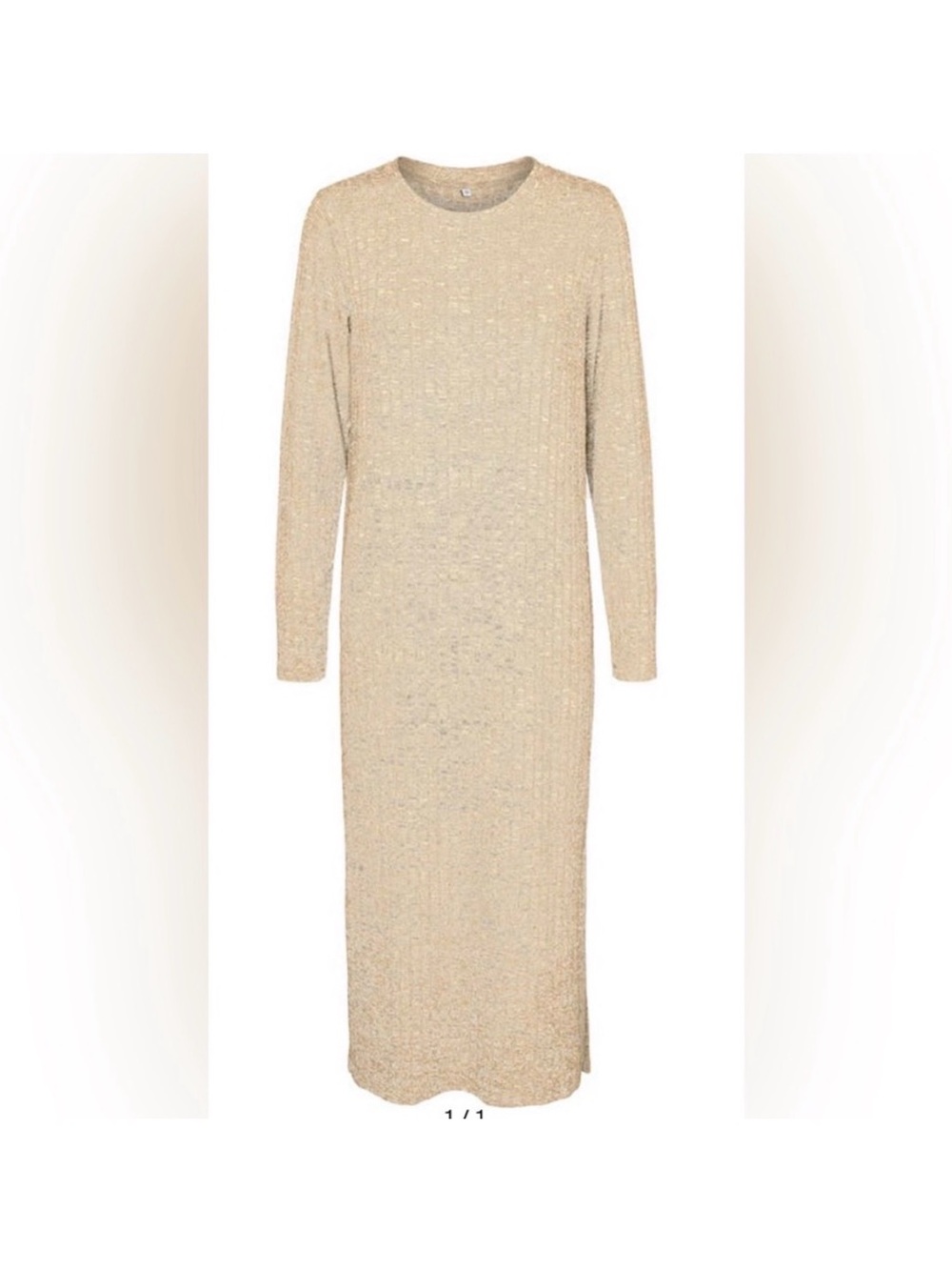 VERO MODA VMNILLE Long sleeve tan midi dress